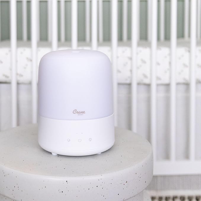 Crane Baby 3-In-1 Baby Humidifier Aroma Diffuser with Adjustable Nightlight, Auto-Shutoff, Humidifier for Baby Nursery, Baby Diffuser for Nursery