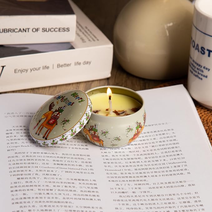 4PCS Scented Candle Set (Lavender, Lemon, Rose, Freesia) | soy candles for holiday home decor, bath, yoga, stocking stuffers and gifts for women.