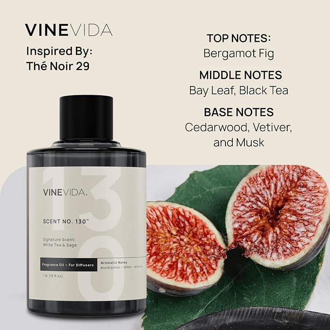 VINEVIDA [16 Oz] Inspired by: White Tea & Sage; Diffuser Oil Refill | Premium Scent Diffuser Oil for Home | Non-Toxic Fragrance
