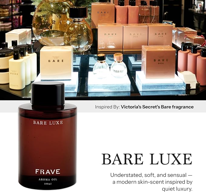 Bare Luxe Hotel Diffuser Oil, 100ml, 3.38 oz Aroma Oil, Scent Inspired by Victoria’s Secret Bare Fragrance, Aromatherapy Refill Fragrance for Waterless Cold Air Diffusers, Home, Office, Hotel