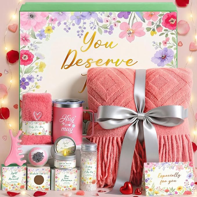 Birthday Gifts for Women Gift Baskets for Women Self Care Spa Gift Set Thinking of You Care Package Get Well Soon Gifts Sympathy Gifts Relaxation Stress Relief Gifts for Mom Sister Friends