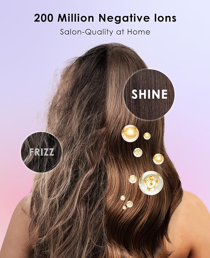 OSOU Hair Dryer with Diffuser for Curly Hair, Negative Ionic Hairdryer, High-Speed Blow Dryer with 110, 000 RPM Brushless Motor, Fast Drying Lightweight Travel Hairdryer, Low Noise Quiet Hair Dryers