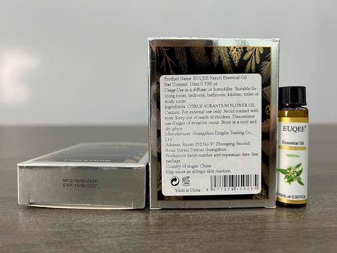 EUQEE Neroli Essential Oil 10 ml Pure Essential Oil with Glass Dropper for Diffusers, Aromatherapy, Candle & Soap Making - 0.33 Fl oz