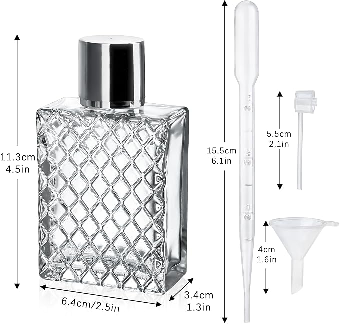 YU FENG 2 Pack Perfume Spray Bottles, 100ml/3.4oz Refillable Glass Fine Mist Atomizer Bottles, Empty Clear Glass Containers for Cologne, Essential Oils & Travel
