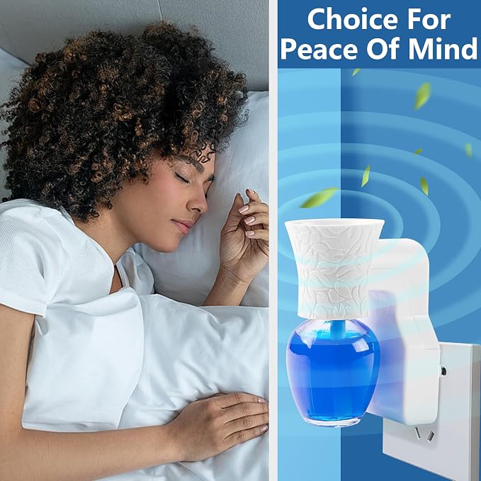 moonoom 2 Pack WallFlower Fragrance Oil Plug in Diffuser- Wall Fragrance Diffuser Plug- Rotary Plug Design Wallflowers Diffuser with 2 Empty Bottles for Home Office Spreading Scent