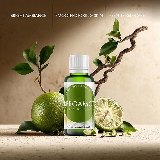 Organic Bergamot Essential Oil | 100% Pure & Natural Citrus bergamia Peel Oil with Fresh Citrus Floral Aroma | for Diffuser, Candle Making & DIY Aromatherapy Blends, 0.34 fl oz