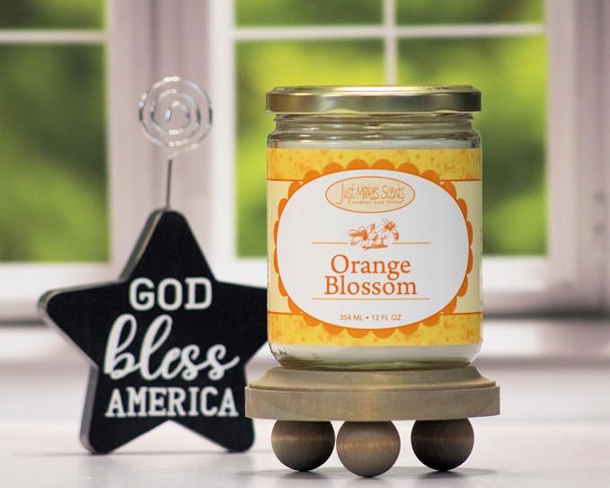 Orange Blossom Scented Blended Soy Candle | Strong Spring Floral Fragrance | Hand Poured in The USA by Just Makes Scents (12 oz)