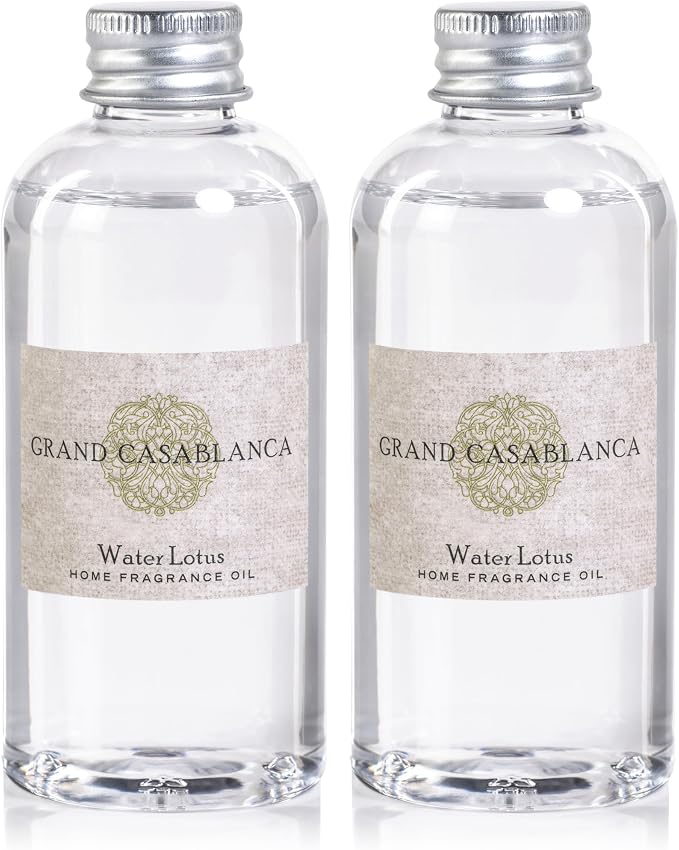 Zodax Grand Casablanca Porcelain Oil Diffuser Refills - 3.38 Oz/2 Count - Water Lotus