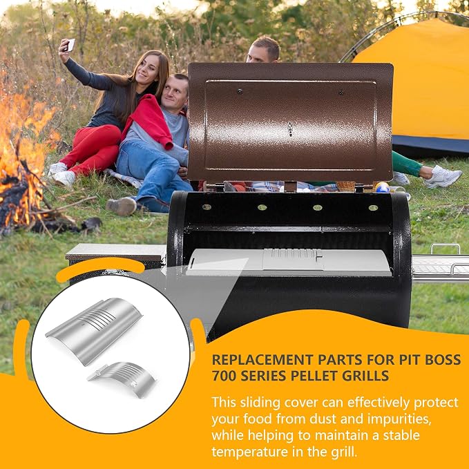 Flame Broiler Kit for Pit Boss 700 Series Pellet Grills,Compatible with PB700FB PB700FBW2 PB700SC PB700FBW1 PB700S Pellet Grills,Includes Main Plate and Slide Cover