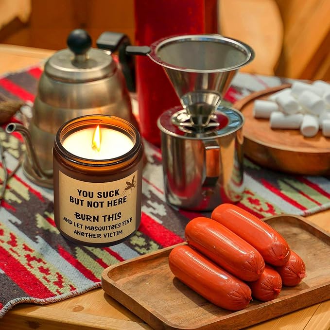 Citronella Candle for Indoor or Outdoor Use – Funny Citronella Candle for Patio, Camping & Gifts, Natural Soy Wax (7.2oz)