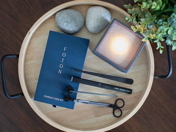 Foton Candles Care Kit with USB-Rechargeable Electric Lighter, Candle Snuffer, Wick Dipper and Candle Wick Trimmer - Candles Accessory Set