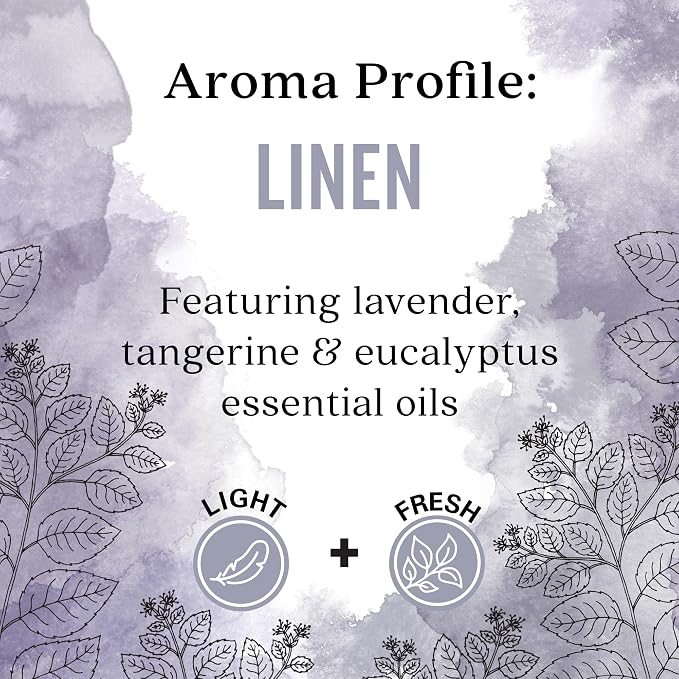 Aura Cacia Linen Essential Oil Blend, Boxed 0.25 fl. oz. - Light Aroma, No Synthetic Fragrances