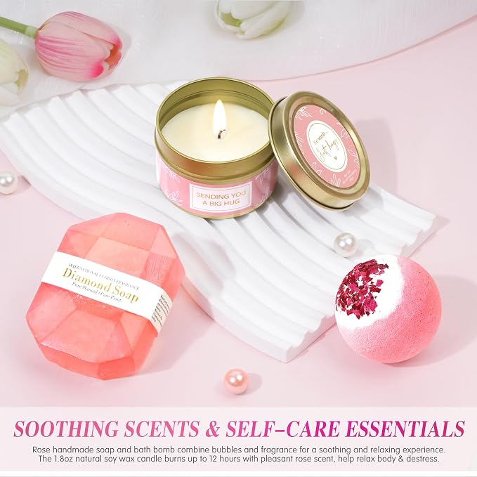 Mother‘s Day Gifts for Mom Wife Grandma, Self Care Gifts Get Well Soon Gift Baskets, Relaxing Spa Gift Basket for Mother's Day, Birthday Gift for Women Mom Her Best Friends Sister Wife