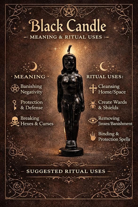 Black Female Body Candle – Protection, Energy Cleansing & Power Candle for Spiritual Rituals, Manifestation & Balance – Goddess Figure Decor Gift