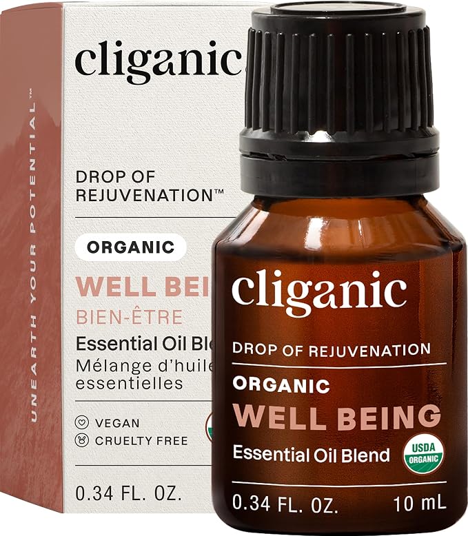 Cliganic Organic Essential Oils Blend - Well Being - Drop of Rejuvenation (Packaging May Vary)