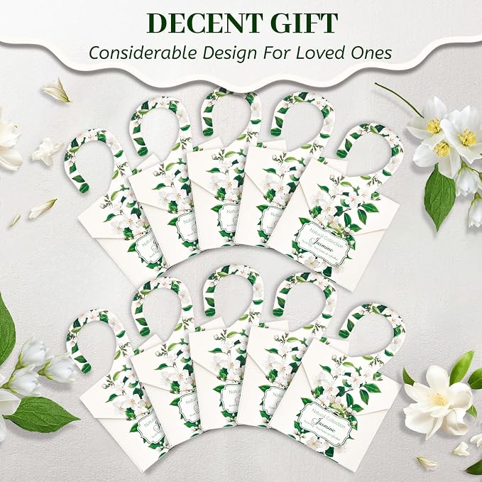 24 Pack Jasmine Sachets for Drawers and Closets, Lingering Jasmine Drawer Sachets Closets Freshener for Clothes Long Lasting