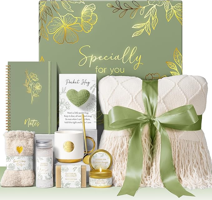 Self Care Gifts for Women Get Well Soon Gift Baskets, Birthday Gifts for Women Spa Basket Care Package, Sympathy Inspirational Thinking of You Unique Gift Set for Mom Her Wife Girlfriend Sister Friend