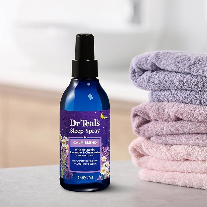 Dr Teal's Calm Blend Spray with Melatonin, Lavender & Chamomile Essential Oils, 6 fl oz (Pack of 3)