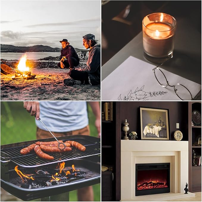 Long Grill Lighter,Refillable Butane,Windproof Flexible with Visual Fuel Window for Candles Grill BBQ Fireplaces Kitchen Camping 2 Pack (Butane Gas Not Included)