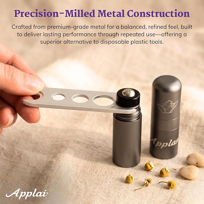 Applairelief - Roll-On Bottle Keys - Essential Oil Roller Ball Remover Tool - Precision Metal Cap Opener for Roller Bottles - Refillable Rollerball Aromatherapy Accessor - Silver