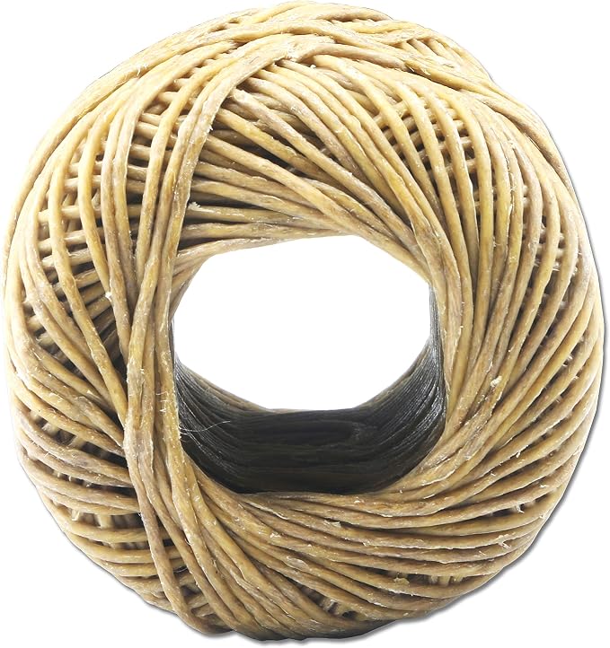 MILIVIXAY Thick Hemp Wick with Natural Beeswax Coating,Edible Grade Beeswax, 200 FT Spool, Size (2.0mm),Unbleached, Un-Dyed and 100% Organic.