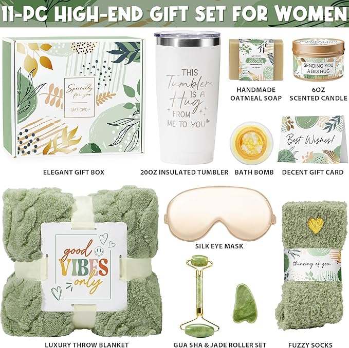 Self Care Get Well Soon Gift Baskets for Women, Birthday Gifts for Women Care Package Sympathy Thinking of You Relaxing Spa Gift Set, Christmas Unique Gifts for Mom Her Friends Wife Girlfriend Sister