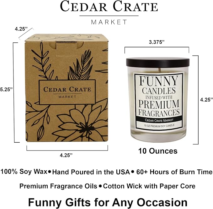 Cedar Crate Market - Inspirational Gift for Women, Men, Thank You Candle - You are Awesome, Keep that Up - Friendship Gifts for Women, Birthday Present for her, Encouragement, Scented Candle