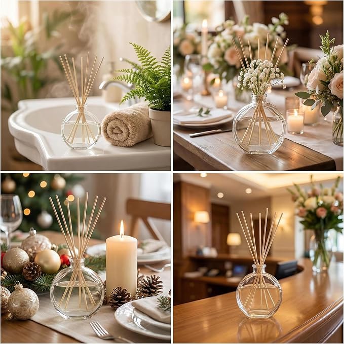 1Pcs 150ml/5oz Empty Refillable Clear Glass Diffuser Bottles Aromatherapy Jar Container Fragrance Accessories Use for DIY Replacement Reed Diffuser Sticks Sets Essential Oils Crafts Decor