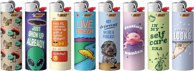 BIC Special Edition Rotating Trends Series Lighters, Set of 8 Lighters