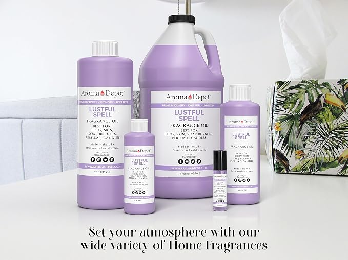 Aroma Depot Love Spell 4 fl oz. Fragrance Oil I Perfume I Scented Oil. DIY Projects Such as Candles, Bath Bombs, Body Butters, Creams & Lotions. Few Drops in The Diffuser, Burners, or Warmers.