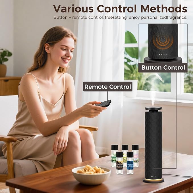 Hotel Scent Diffuser, Waterless Scent Diffuser for Home, Quiet Operation, Suitable for Living Rooms, Offices, and Hotels,Contains Five Aromatherapy Essential Oils