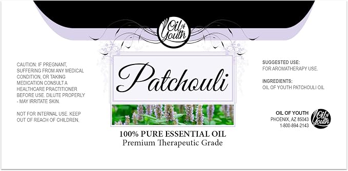 Oil of Youth Patchouli Essential Oil 8 fl oz for Aromatherapy
