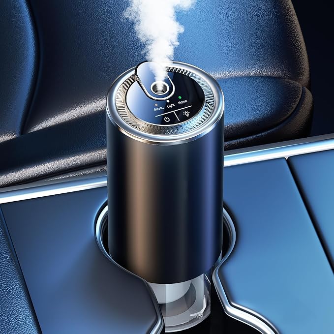 Smart Car Air Freshener Diffuser with Starry Sky Projection, 50ml/1.8OZ Perfume Car Diffuser, 6 Months Long-Lasting Fragrance, RGB Music-Sync Lights, Intelligent Auto On/Off, 3 Modes, Cologne