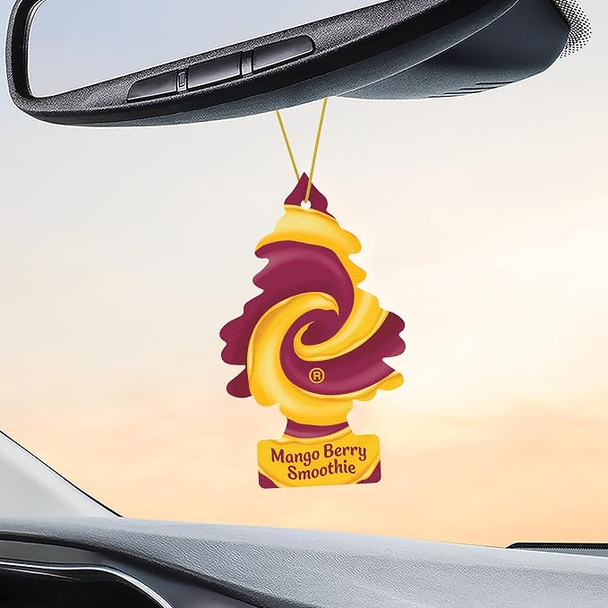 Little Trees Car Air Freshener | Hanging Tree Provides Long Lasting Scent for Auto and Home | Mango Berry Smoothie, 24 Air Fresheners