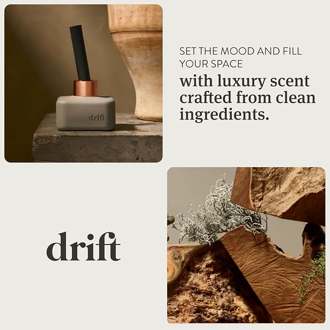 Drift Teak Scented Reed Diffuser - Diffusers for Home - 60 Day Scent Life - Oil Diffuser - Essential Oil Reed Diffuser - 3.5 oz
