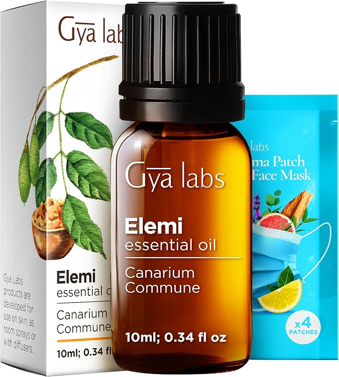 100% Pure Elemi Essential Oil - 0.34 Fl Oz - Elemi Oil for Hair, Skin, Diffuser, Aromatherapy & DIY Candle Making Scent