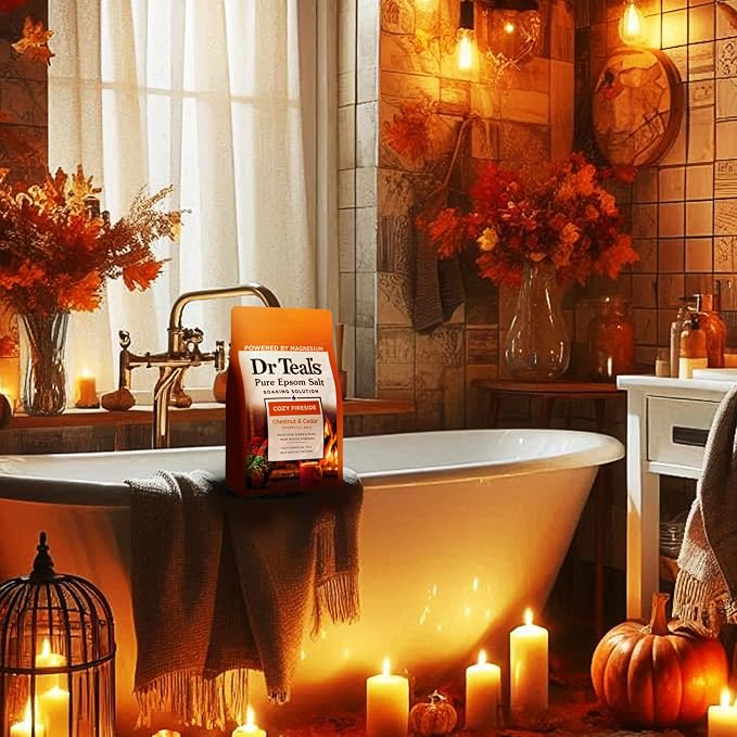 Dr Teal's Epsom Salt Magnesium Soak, Cozy Fireside, 3 lbs