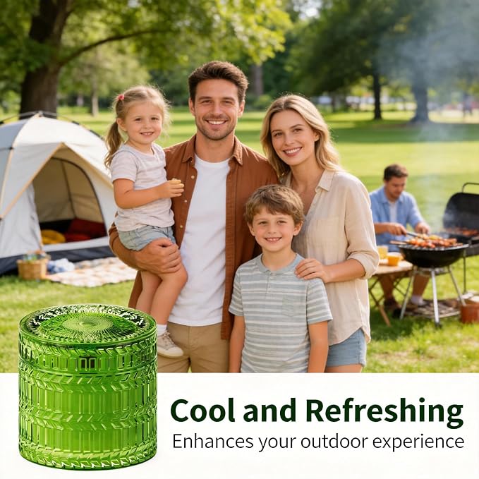 Hidden Label Citronella Candles Outdoor, 7.4oz Crackling Wood Wick | 55H Burn Time | Soy Wax Blend | Non-Toxic Formula | Botanical Lantern Glow | Patio Deck Ambiance | Gift Ready