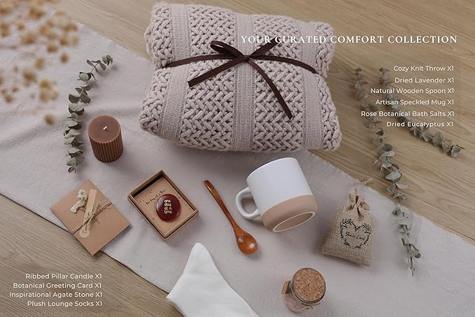 Get Well Soon Gift Baskets for Women - Earth Tone Self Care Package - After Surgery, Sympathy Gifts for Loss of Loved One, Thinking of You/ Mothers Day/ Grief /Bereavement /Miscarriage Gifts for Women
