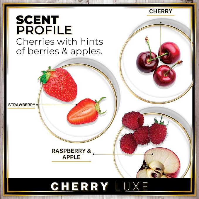 Urban Naturals Car Air Freshener Diffuser 1 Pack - Cherry Luxe Scent, 45+ Days Long Lasting Fragrance, Made in USA, Glass & Wood, Hanging Design + Vent Cip, Easy to Use