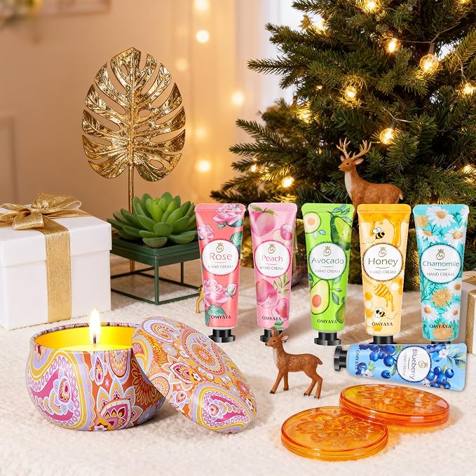 Candle Set, Gifts Set for Women, Teacher Appreciation Gift, Scented Candles & Hand Cream Lotion Set, Mother's Day Gift, Bithday Holiday Gifts for Nurse Her Friend Corworkers Mom Adults