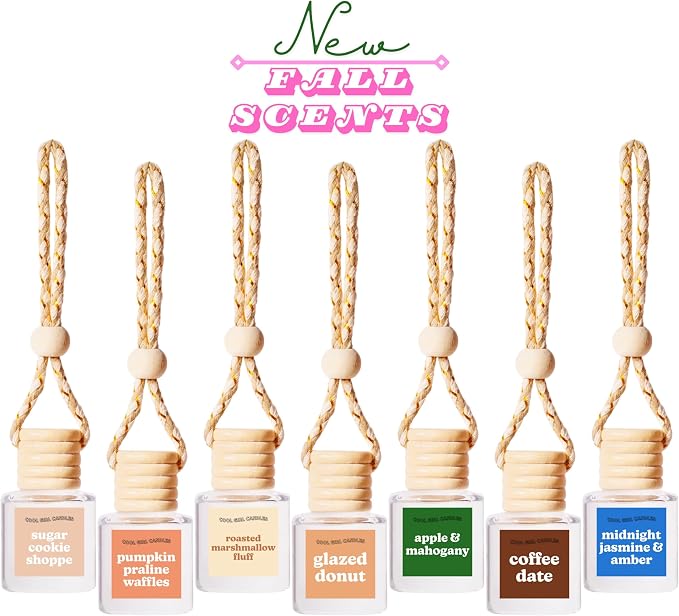 COOLGIRLCANDLES Pumpkin Praline Waffles Car Hanging Fragrance Oil Diffuser Car Air Freshener for Essential Oils, Long Lasting Automobile Diffuser Bottle