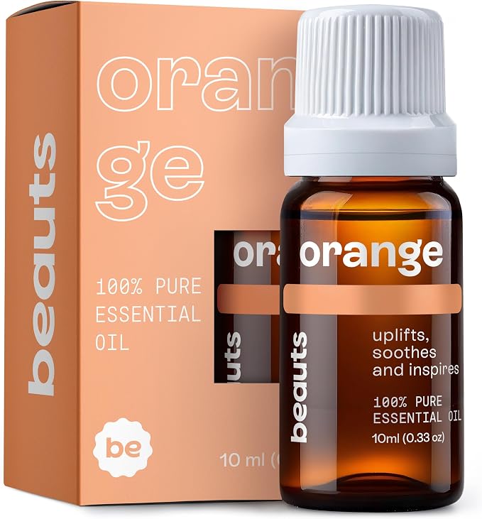 Beauts Sweet Orange Essential Oil – 100% Pure & Natural – Essential Oil for Diffuser, Skin, Hair & Aromatherapy – Fresh Citrus Scent – Vegan – 10 mL (0.33 fl oz)