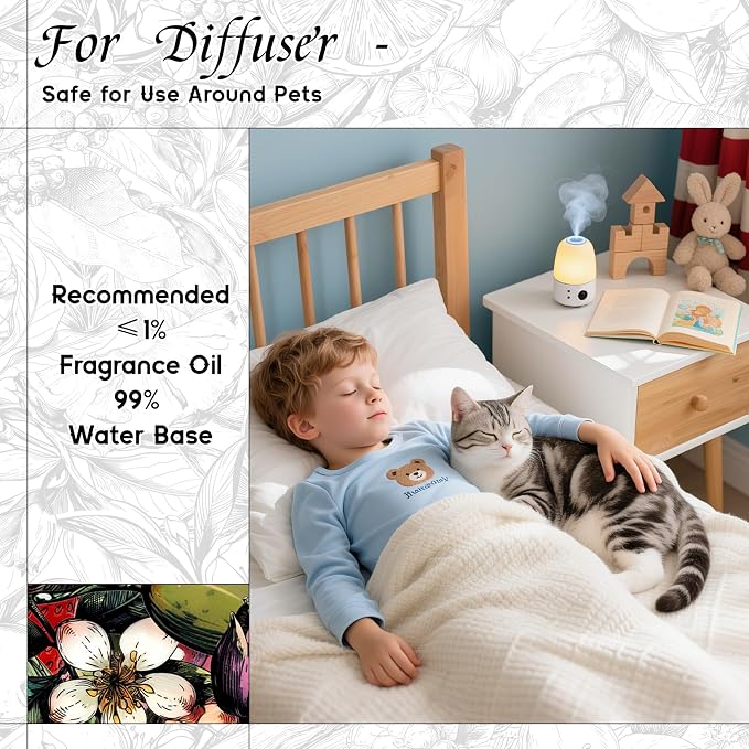 HIQILI Sandal Gleam Diffuser Oil for Ultrasonic Diffusers & Humidifiers, Water Soluble Fragrance Oil, Relaxing Aromatherapy, Long-Lasting Home Air Freshener - 0.34 Fl Oz