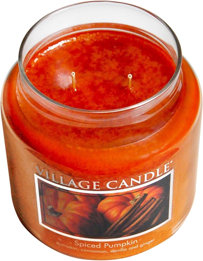 Village Candle Spiced Pumpkin Large Apothecary Jar, Scented Candle, 21.25 oz. (Pack of 6)