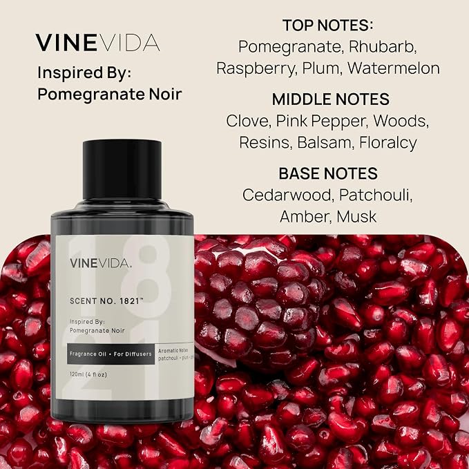 VINEVIDA [4 Oz] Inspired by: Pomegranate Noir; Diffuser Oil Refill | Premium Scent Diffuser Oil for Home | Non-Toxic Fragrance