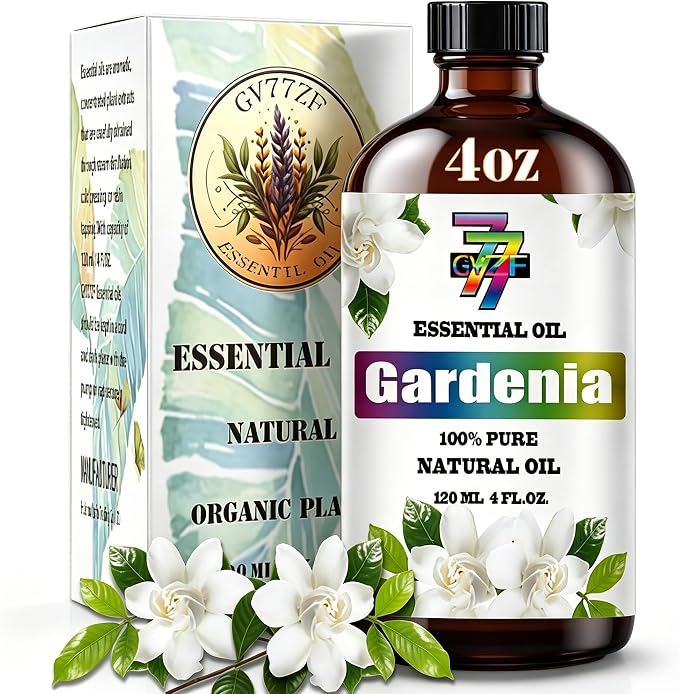 Gardenia Essential Oil, Natural Gardenia Fragrance Oil, 4 fl oz, for Diffuser, Humidifier, DIY Candle, Soap Making, Home Aroma, Gift - Gardenia Oil, GV77ZF Essential Oils