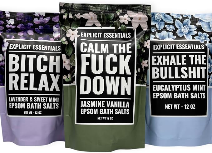 Calming Bath Salt Trio Gift Set Bundle for Women, Spa Gift Idea for Women