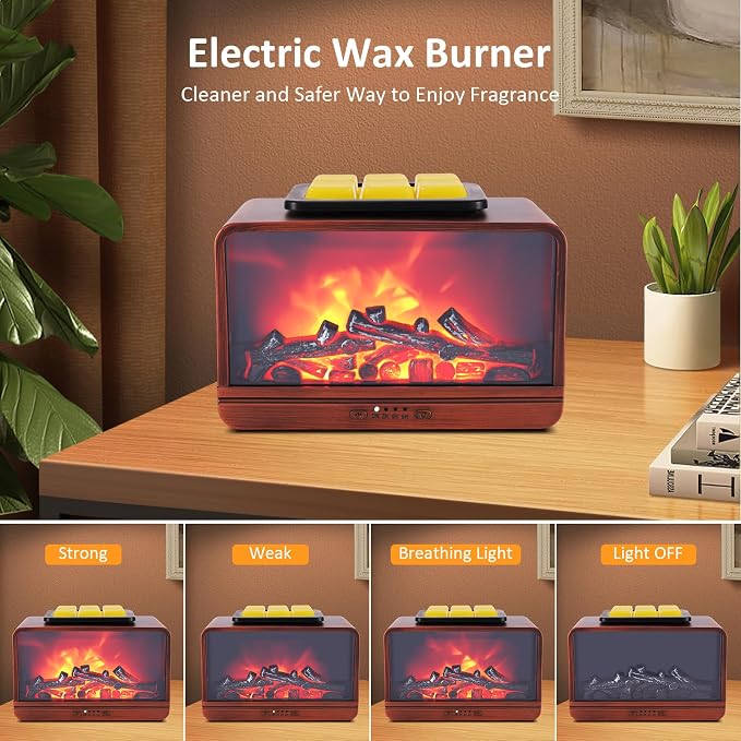 Wax Melt Warmer, Dynamic Flame Fireplace Wax Warmer Wax Melter for Scented Wax with Timer, Scentsy Wax Warmer Fragrance Oil Burner Wax Burner for Home Decor for Mama