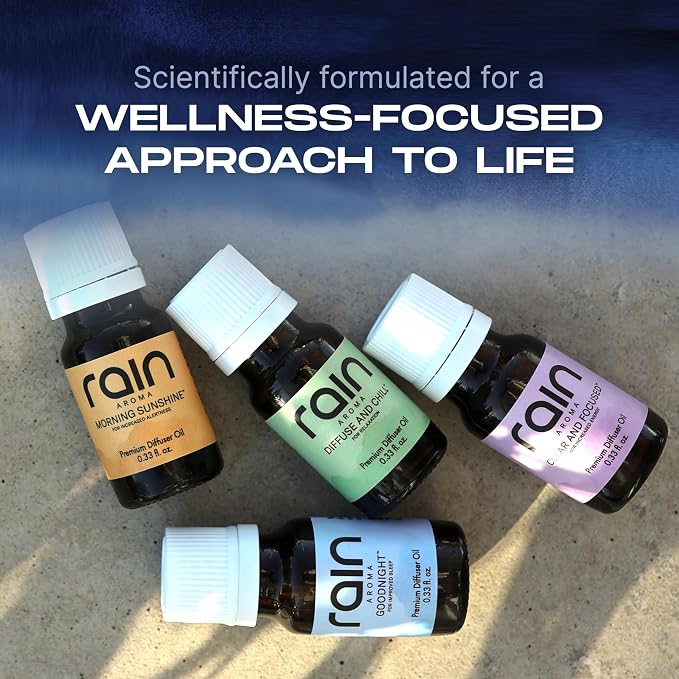 Diffuser Oil Set, 4 Scents of Aromatherapy Diffuser Oils, Office/Home Fragrance Essentials Crafted from Botanical Essential Oils to Help You Relax & Unwind, 0.33 fl oz/10 ml per Bottle